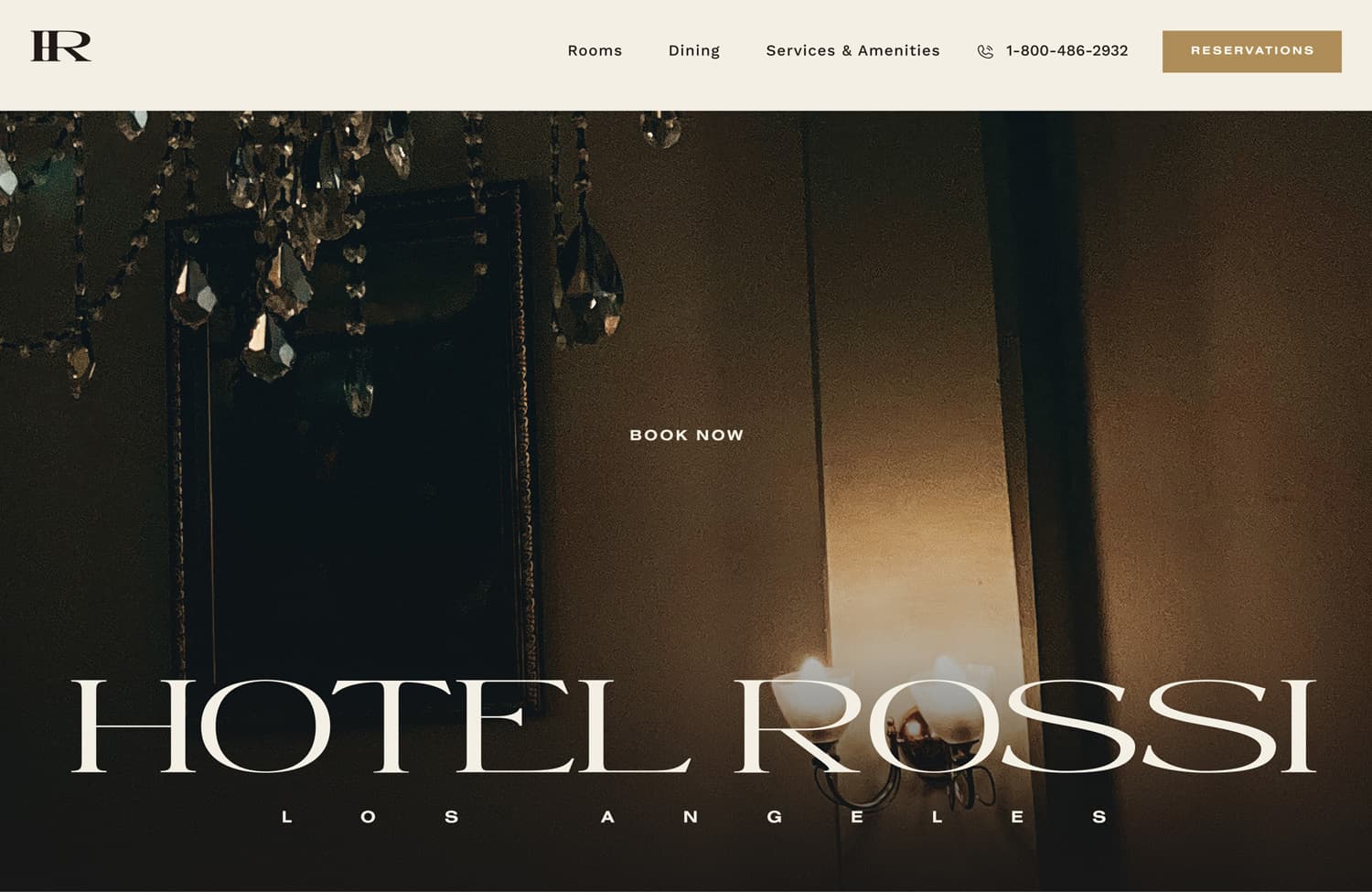 Hotel Rossi Landing Page and Brand Concept