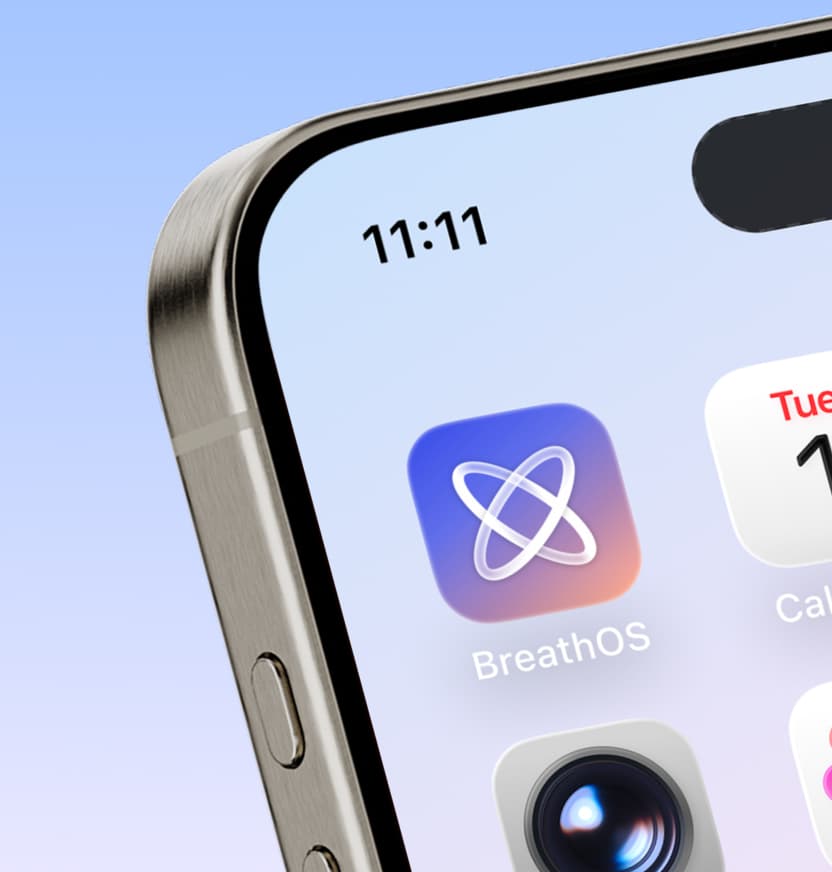 The BreathOS app icon on an iPhone home screen