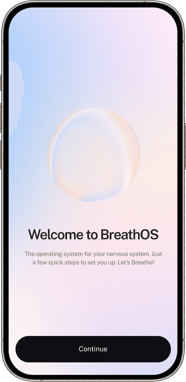 BreathOS onboarding, screen two
