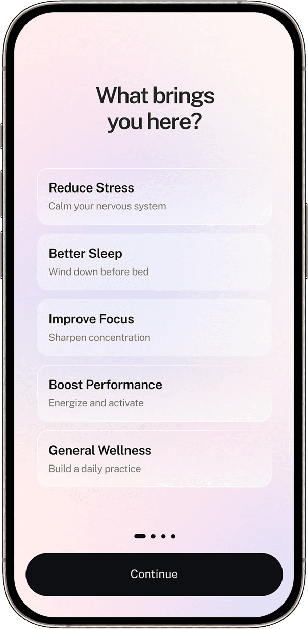 BreathOS onboarding, screen three