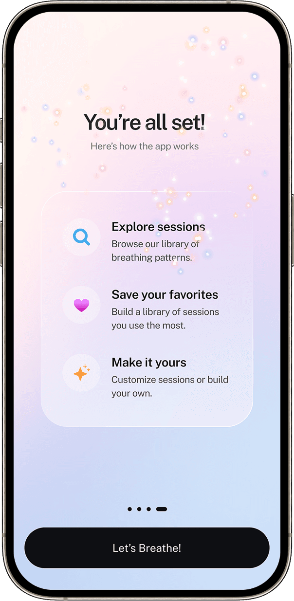BreathOS onboarding, screen six