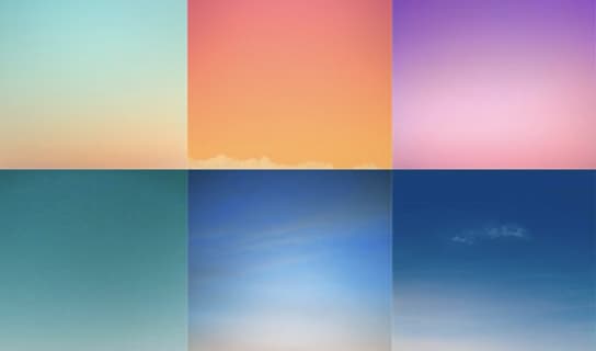 Six sky gradients from dawn to dusk