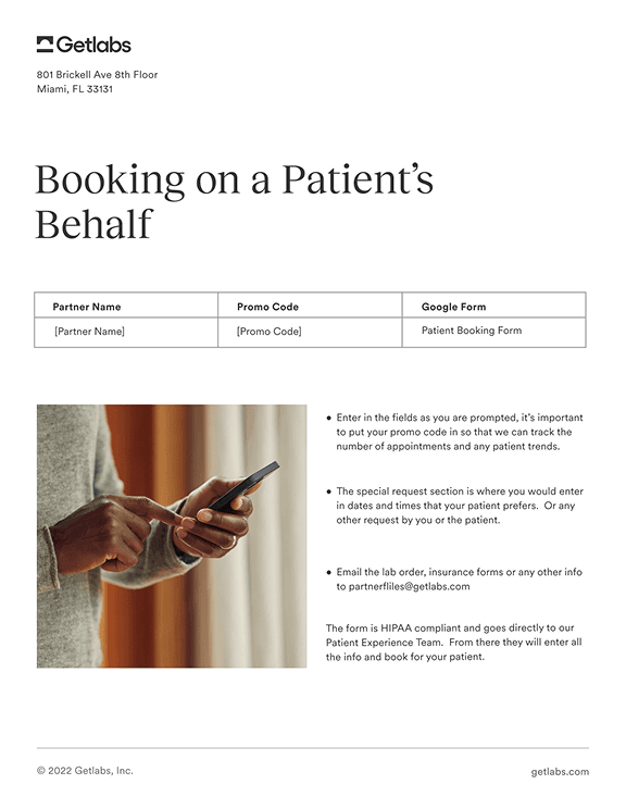 Booking on a patient's behalf — flyer