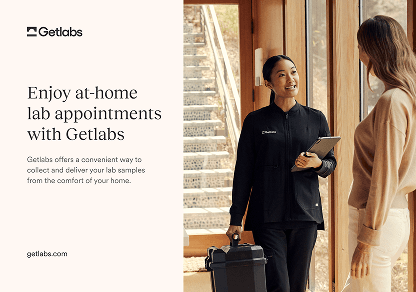 Enjoy at-home lab appointments — card, front