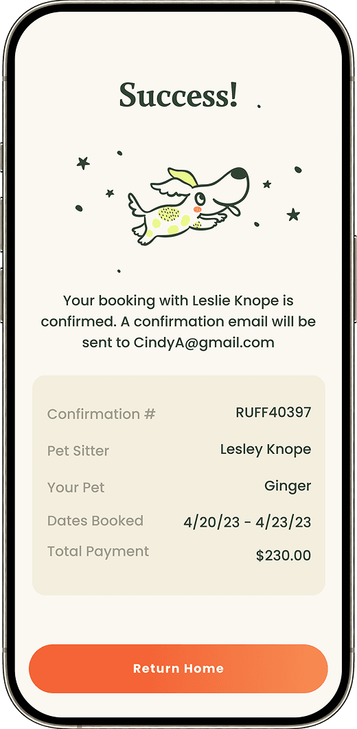 Book your pet, screen 4